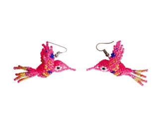 Beaded Hummingbird Earrings: Assorted Colors 