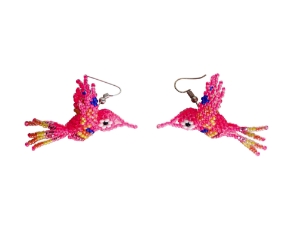 Beaded Hummingbird Earrings: Assorted Colors 