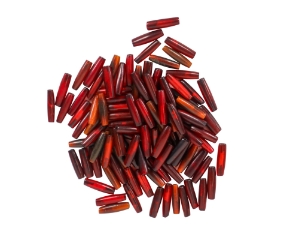 1.0" Red Horn Hairpipe (100/box) horn beads