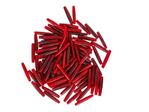 1.5" Red Horn Hairpipe (100/box) horn beads