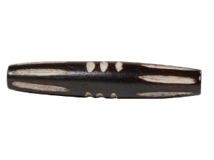Etched Black Bone Hairpipe: Style V: 1.5" (100 pcs) bone beads