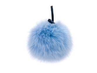 Fur Pompom: Blue/Shadow Fox: Dyed Baby Blue fox fur pompoms, fox fur pom poms