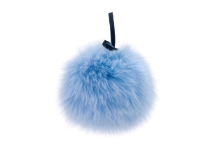 Fur Pompom: Blue/Shadow Fox: Dyed Baby Blue fox fur pompoms, fox fur pom poms