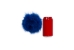Fur Pompom: Blue/Shadow Fox: Dyed Electric Blue - 1267-BSFEB (Y2FWR)