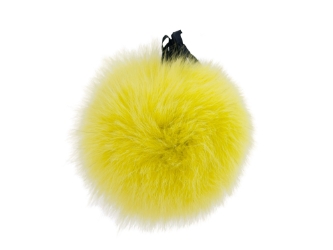 Fur Pompom: Blue/Shadow Fox: Dyed Lemon Yellow fox fur pompoms, fox fur pom poms