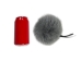 Fur Pompom: Blue/Shadow Fox: Dyed Steel Gray - 1267-BSFSG (Y2FWR)