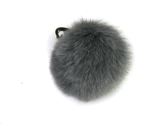 Fur Pompom: Blue/Shadow Fox: Dyed Steel Gray fox fur pompoms, fox fur pom poms