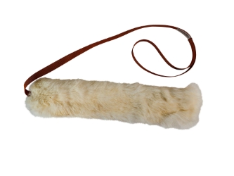 Rabbit Skin Dog Training Tool: Small Slender: White 