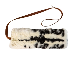 Rabbit Skin Dog Training Tool: Small Wide: Mixed White 
