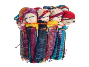 Worry Dolls: 2" Girls: 1 Dozen guatemalan worry dolls, mayan worry dolls