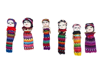 Worry Dolls: 2": Bag of Six  guatemalan worry dolls, mayan worry dolls