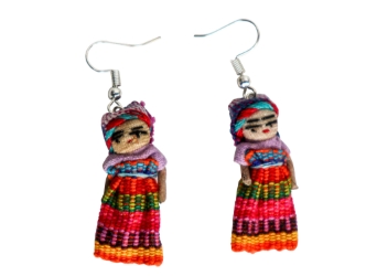 Worry Doll Earrings: Assorted guatemalan worry dolls, mayan worry dolls