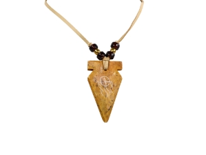 "Onondaga" Soapstone Arrowhead Necklace: Dreamcatcher 