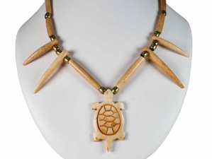 Iroquois Bone Turtle Necklace 