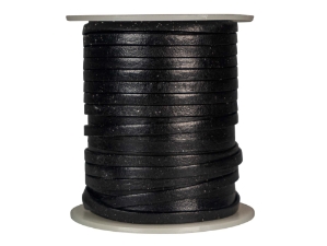 Flat Leather Cord 3mm x 25m: Black 