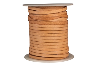 Flat Leather Cord 3mm x 25m: Natural 