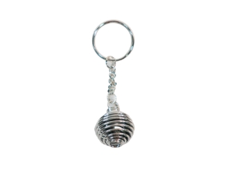 Caged Tumbled Stone Keychain: Hematite 