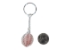 Caged Tumbled Stone Keychain: Rose Quartz - 42-CTRQ (Y1MC02)