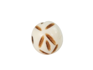 Etched Round Bone Bead: Style A: ~0.5" (100 pcs) bone beads