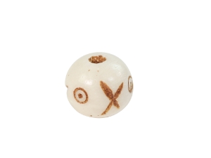 Etched Round Bone Bead: Style B: ~0.5" (100 pcs) bone beads