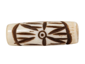Carved Bone Bead: 1" (100 pcs) bone beads