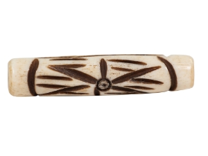 Carved Bone Bead: 1.5" (100 pcs) bone beads