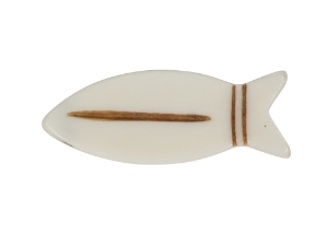 Etched Fish Bone Bead: Style X: 1.5" (100 pcs) bone beads