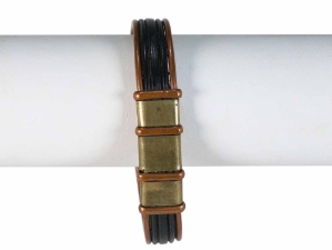 Copper Bracelet: Flat Top & Wire with 3 Copper Squares 