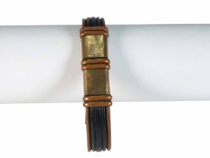 Copper Bracelet: Flat Top & Wire with 2 Copper Squares 