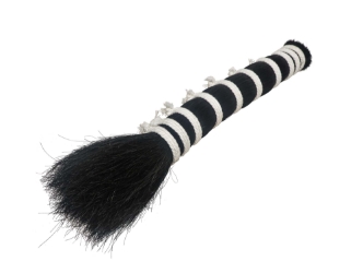 Single Drawn Horse Tail Hair: Dyed Black: 13-15" (lb)  