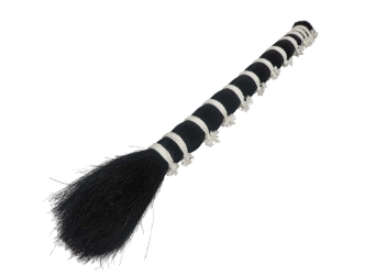 Single Drawn Horse Tail Hair: Dyed Black: 18-21" (lb)   