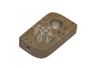 Iroquois Soapstone Pocket Pipe: Dreamcatcher Design 