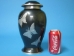 Cremation Urn: Solid Metal, Black, Butterfly Design, 11" - 1136-10-203 (Y2GC02)