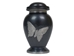 Cremation Keepsake Urn In Velvet Box: Blue-Black Finish, Butterfly Design - 1136-30-403 (Y2L)