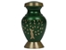 Cremation Keepsake Urn In Velvet Box: Green Finish, Engraved Tree Design - 1136-30-677 (Y2L)