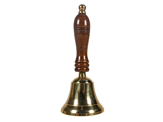 Brass Bell with Wood Handle: ~5.5" 