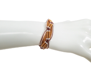 Macrame Zigzag Bracelet: Natural Colors 