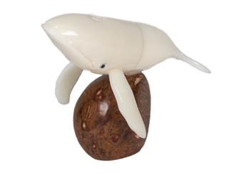 Tagua Nut Carving: Humpback Whale 