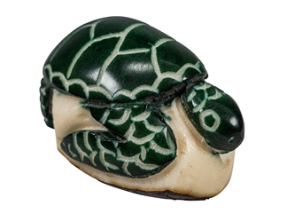 Tagua Nut Carving: Green Sea Turtle 