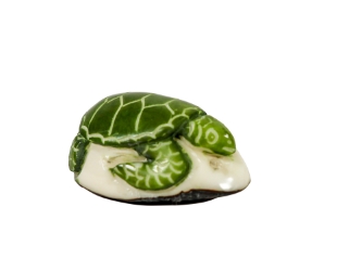 Tagua Nut Carving: Green Sea Turtle 