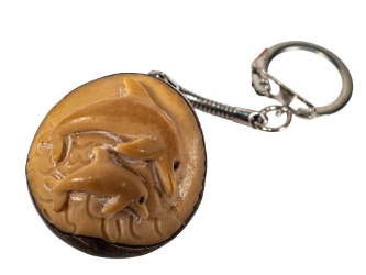 Tagua Nut Keychain: Dolphin 