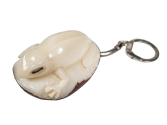 Tagua Nut Keychain: Frog 