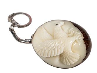 Tagua Nut Keychain: Eagle 