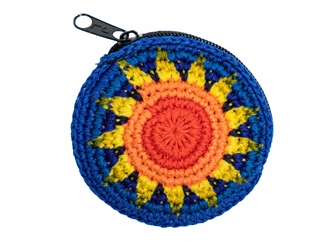 Round Crochet Coin Purse change pouch, change purse, coin pouch, coin purse