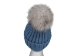 Baby Blue 100% Merino Wool Hat with Natural Blue Fox Pompom - 1292-BFNABB-AS (Y2NRA)