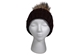 Brown 100% Merino Wool Hat with Natural Finn Raccoon Pompom - 1292-FRNABR-AS (9UL24)