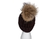 Brown 100% Merino Wool Hat with Natural Finn Raccoon Pompom - 1292-FRNABR-AS (9UL24)