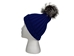 Royal Blue 100% Merino Wool Hat with Natural Silver Fox Pompom - 1292-SVNARB-AS (9UL24)