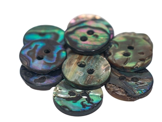 Paua Shell Button: 20L (12.5mm or 0.5") (12 pack) 