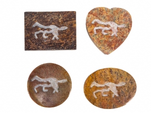 4 Soapstone Boxes: Horse: 3" x 4" 